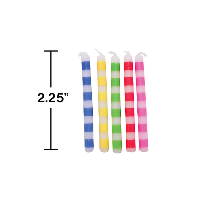 Bulk Multicolor Striped Candle (240 per Case)