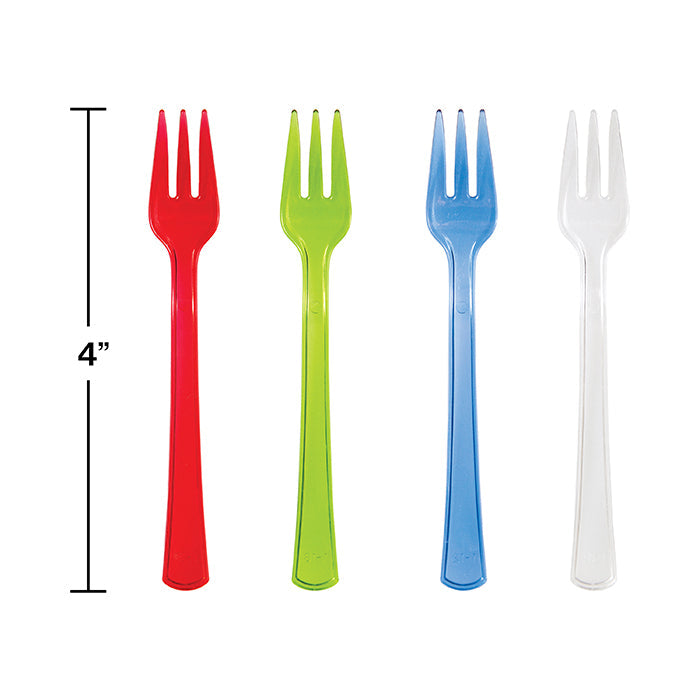 Bulk Assorted Translucent TrendWare Mini Forks (144 per Case)