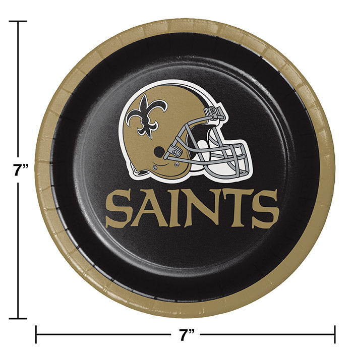 Bulk New Orleans Saints Paper Dessert Plates (96 per Case)