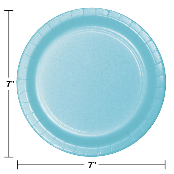 Bulk Pastel Blue Paper 6.75 inch Dessert Plates (240 per Case)