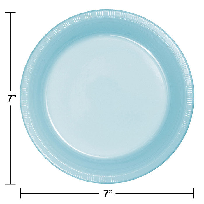 Bulk Pastel Blue 6.75 inch Plastic Dessert Plates (240 per Case)