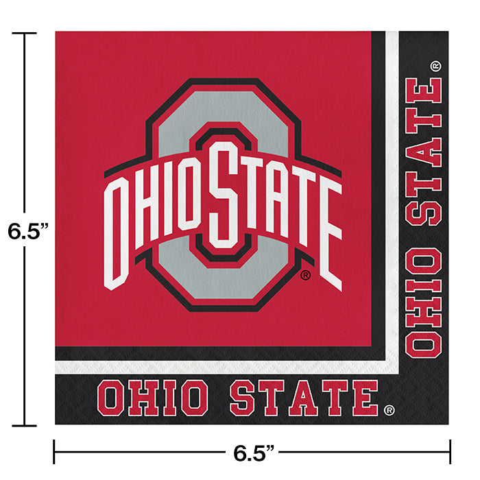 Bulk Ohio State University Luncheon Napkins (240 per Case)