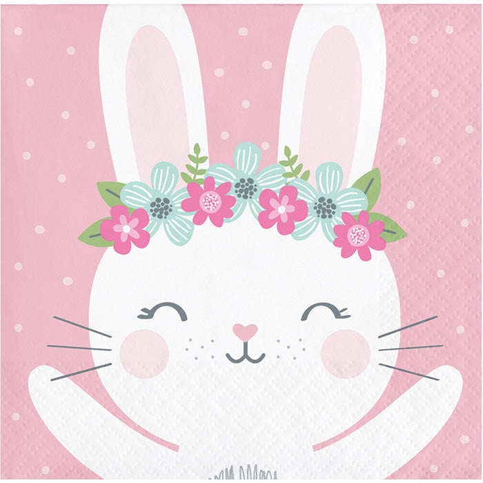 Bulk Bunny Party Beverage Napkins (192 per Case)