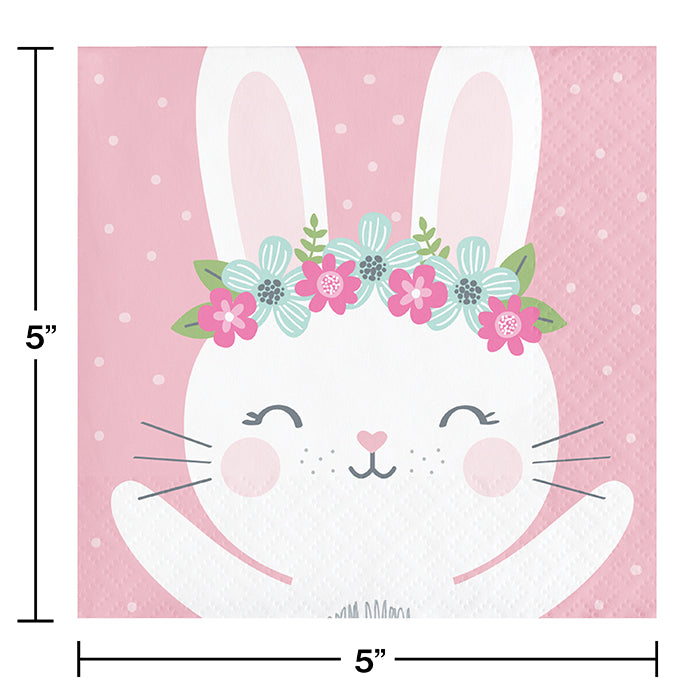 Bulk Bunny Party Beverage Napkins (192 per Case)