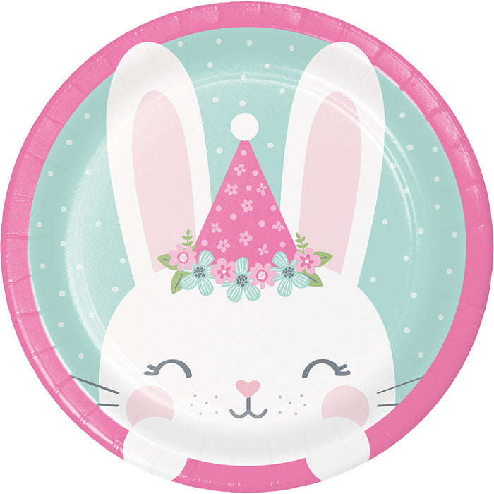 Bulk Bunny Party Paper Dessert Plates (96 per Case)