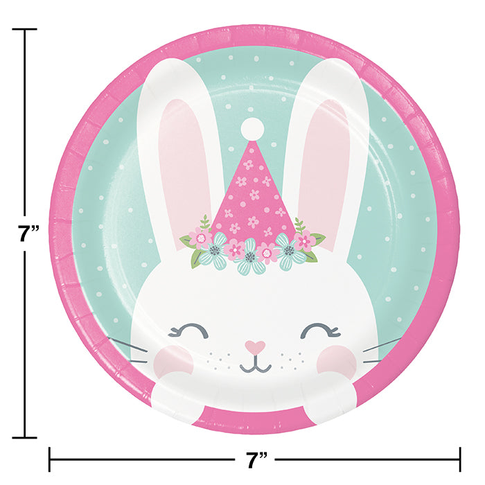 Bulk Bunny Party Paper Dessert Plates (96 per Case)