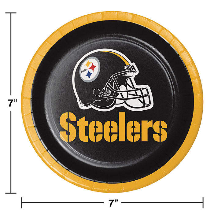 Bulk Pittsburgh Steelers Paper Dessert Plates (96 per Case)