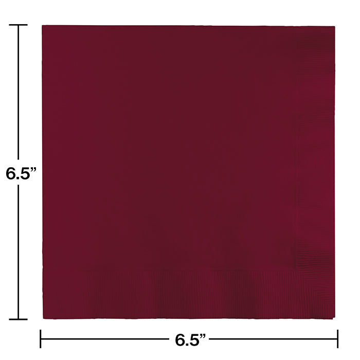 Bulk Burgundy Luncheon Napkins 3 ply (500 per Case)