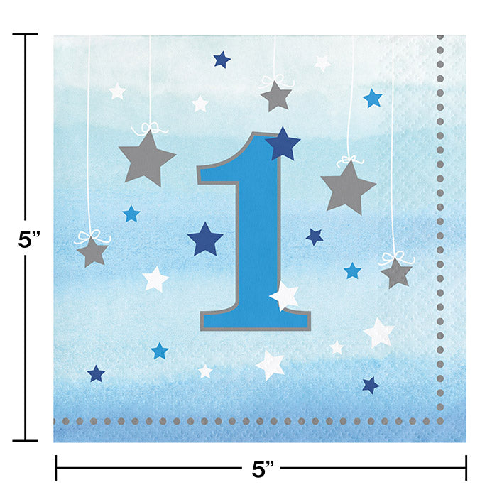 Bulk One Little Star Boy 1st Birthday Beverage Napkins (192 per Case)