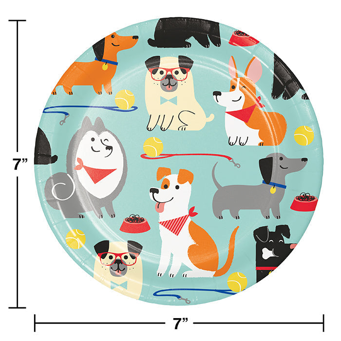 Bulk Dog Party Paper Dessert Plates (96 per Case)