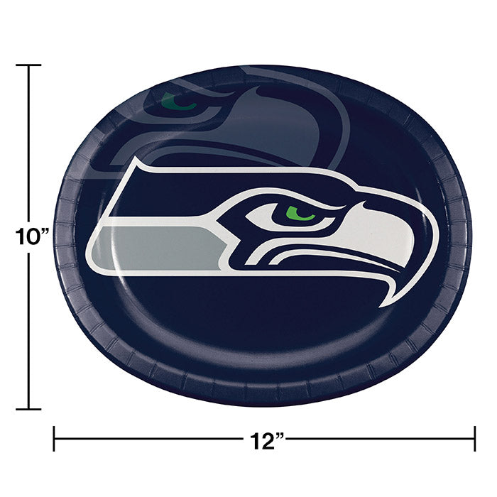 Bulk Seattle Seahawks Paper Oval Platters (96 per Case)