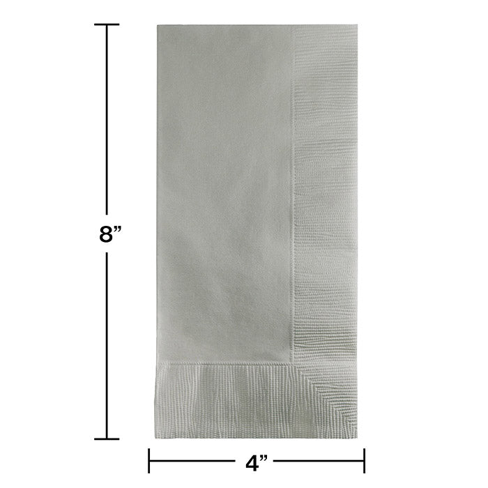 Bulk Shimmering Silver 2 Ply Dinner Napkins (600 per Case)