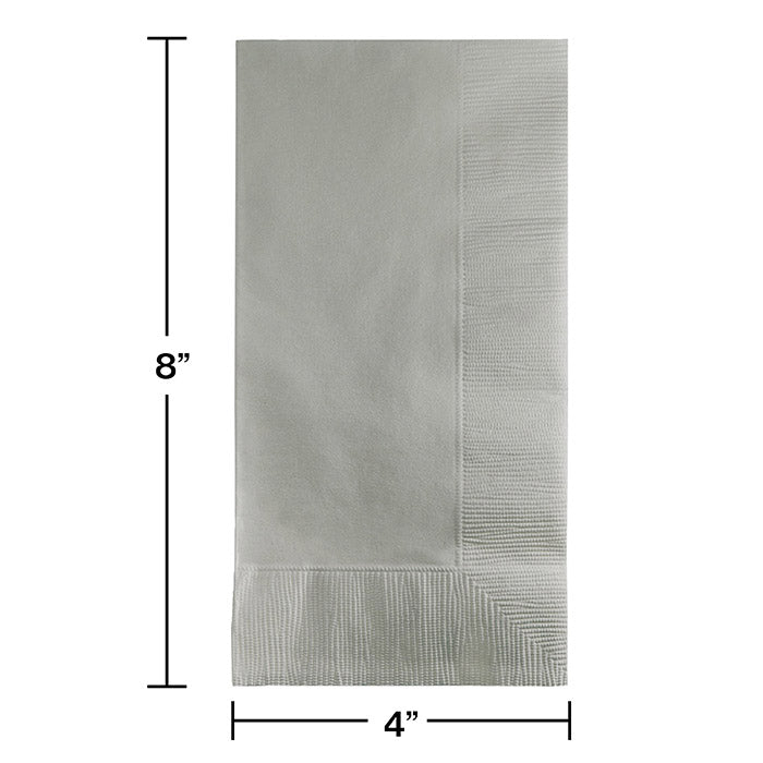 Bulk Shimmering Silver 2 Ply Dinner Napkins (600 per Case)