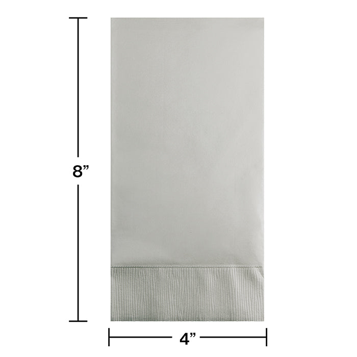 Bulk Shimmering Silver 3 Ply Guest Towels (192 per Case)