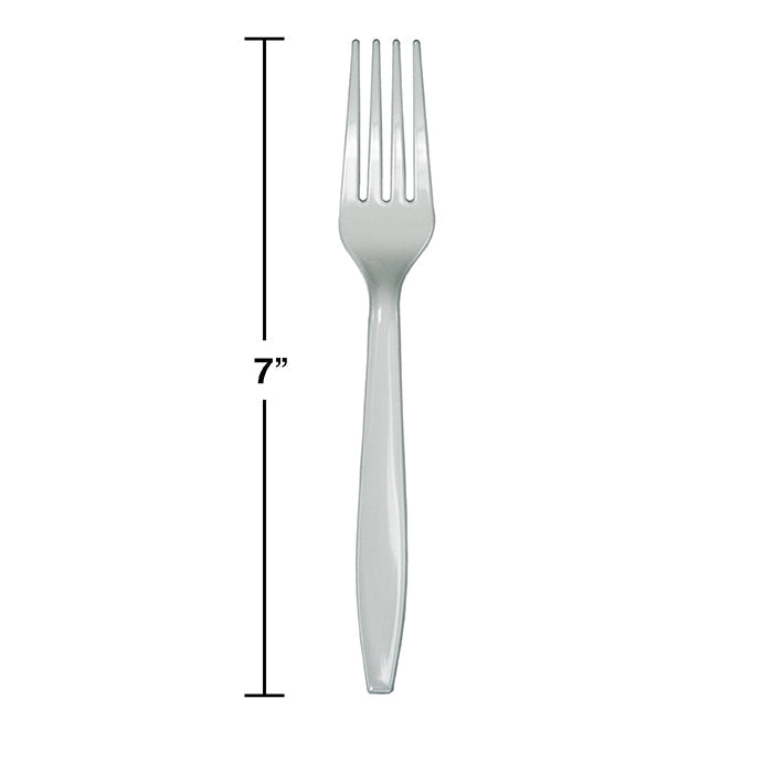 Bulk Shimmering Silver Bulk Plastic Forks (600 per Case)