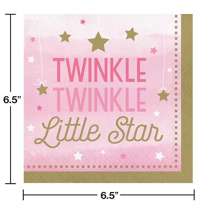 Bulk One Little Star Girl Luncheon Napkins (192 per Case)