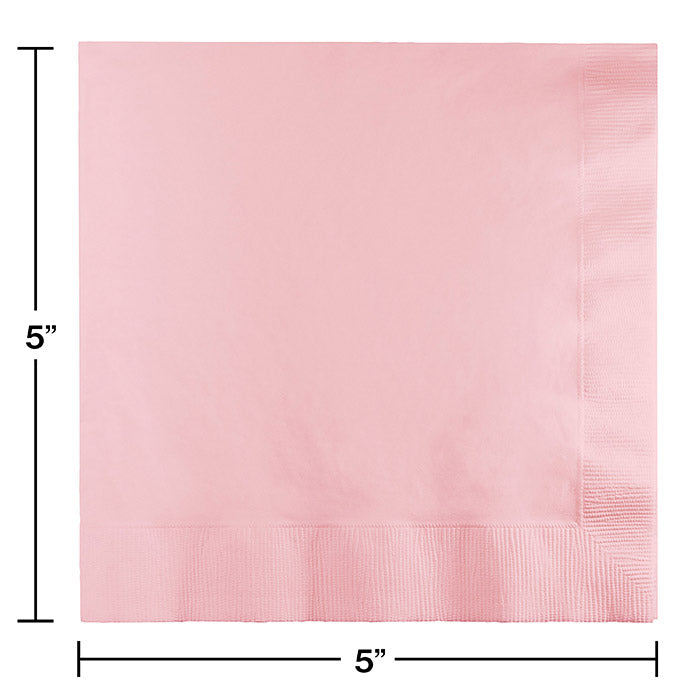 Bulk Classic Pink Value Friendly Beverage Napkins (240 per Case)