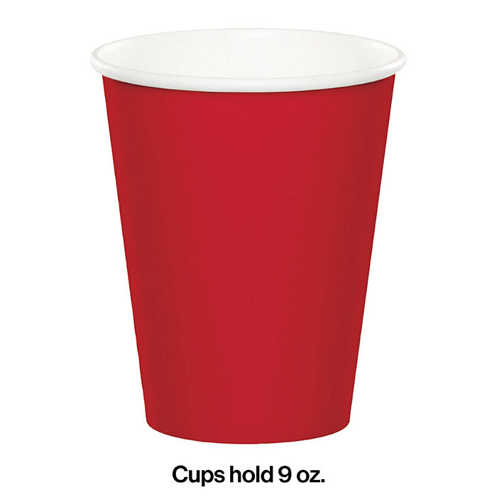 Bulk Classic Red Value Friendly 9 oz Hot & Cold Paper Cups (96 per Case)