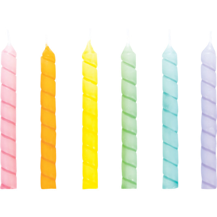 Bulk Pastel Large Spiral Candles (144 per Case)