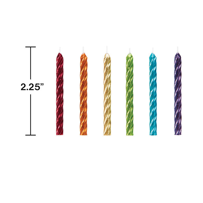 Bulk Rainbow Metallic Spiral Candles (288 per Case)