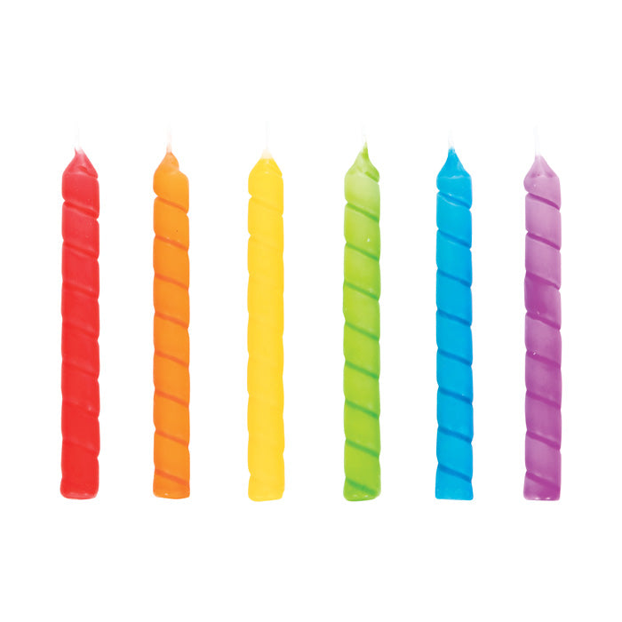 Bulk Rainbow Large Spiral Candles (144 per Case)