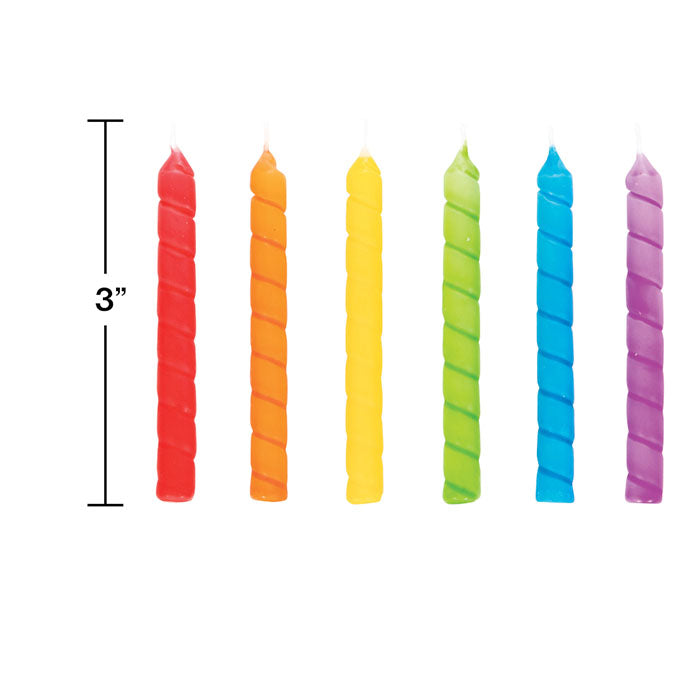 Bulk Rainbow Large Spiral Candles (144 per Case)