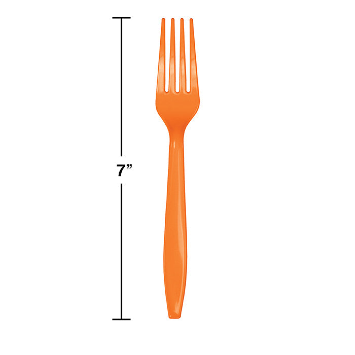 Bulk Sunkissed Orange Bulk Plastic Forks (600 per Case)