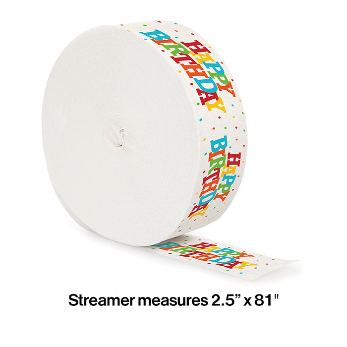 Bulk Happy Birthday Streamers (12 per Case)