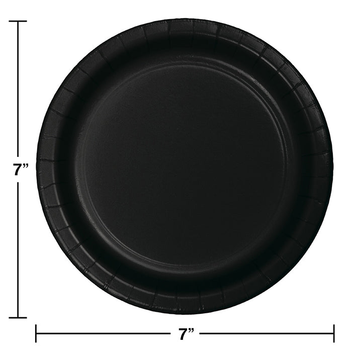 Bulk Black Velvet Paper 6.75 inch Dessert Plates (240 per Case)