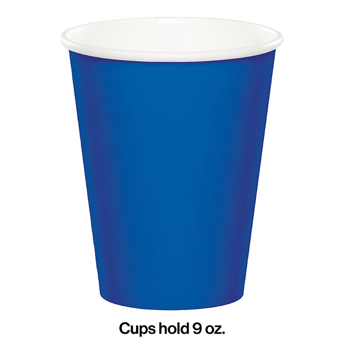 Bulk Cobalt Blue Value Friendly 9 oz Hot & Cold Paper Cups (96 per Case)