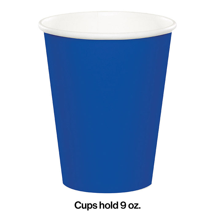 Bulk Cobalt Blue Disposable Cups 9 oz Paper (240 per Case)