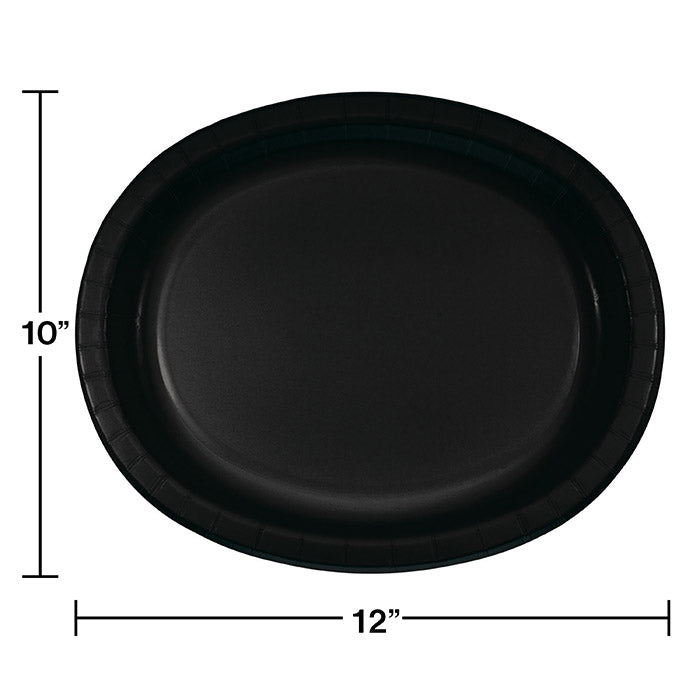 Bulk Black Velvet Sturdy Style Paper Oval Platters (96 per Case)