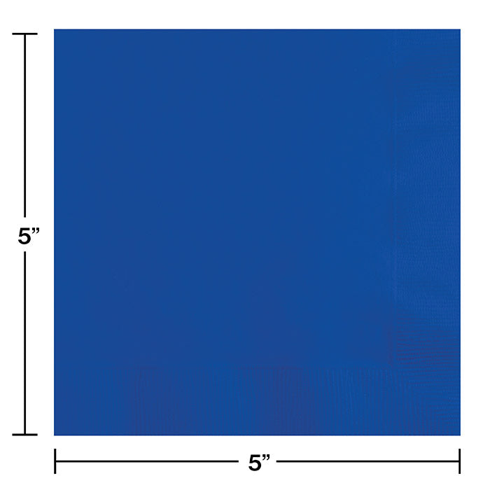 Bulk Cobalt Blue Beverage Napkins 3 ply (500 per Case)