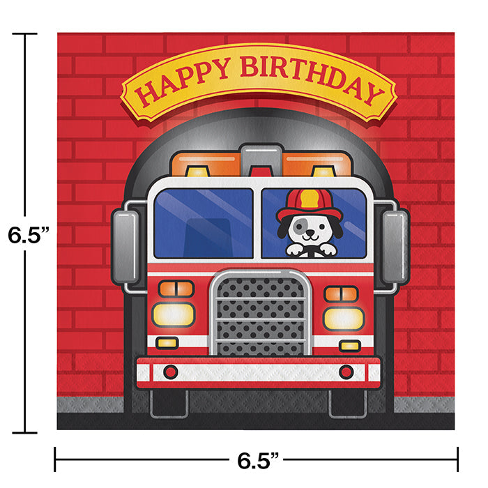 Bulk Fire Truck Birthday Luncheon Napkins (192 per Case)