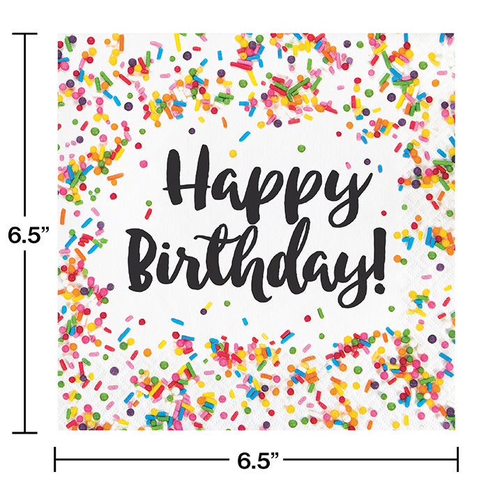 Bulk Confetti Sprinkles Birthday Luncheon Napkins (192 per Case)