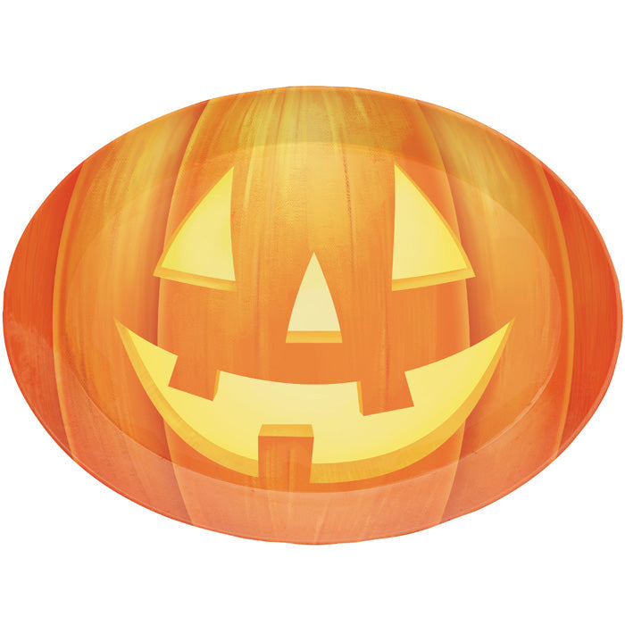 Bulk Pumpkin Halloween Oval Plastic Trays (12 per Case)