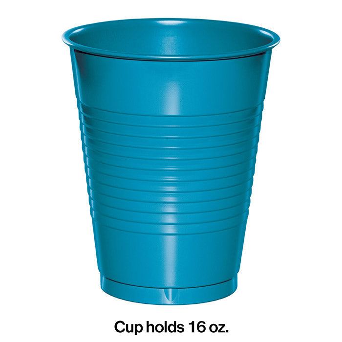 Bulk Turquoise 16 oz Plastic Cups (240 per Case)