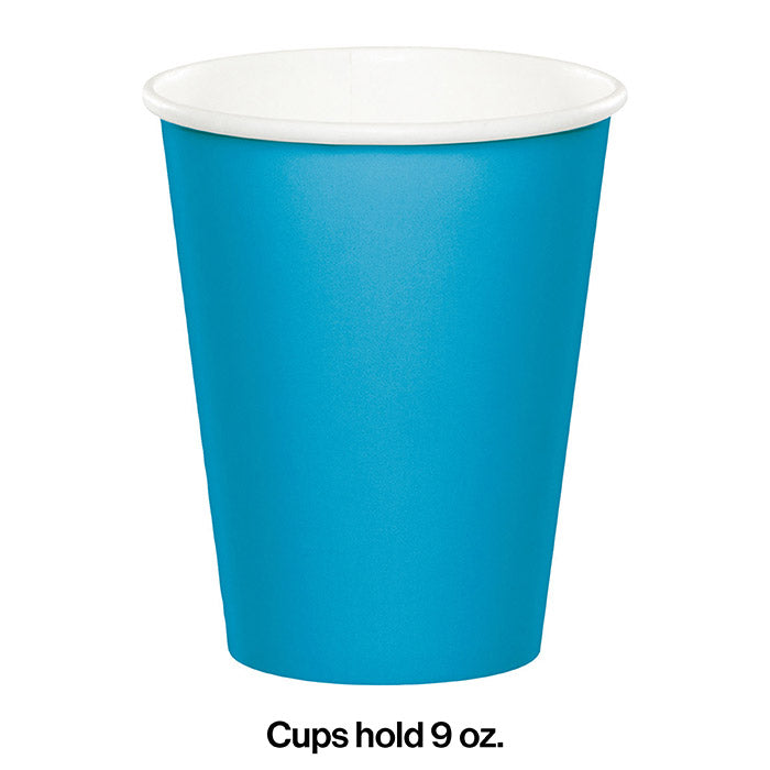 Bulk Turquoise 9 oz Hot & Cold Paper Cups (240 per Case)