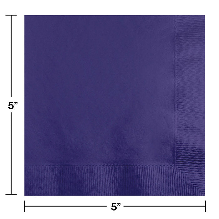 Bulk Purple Beverage Napkins 2 ply (1200 per Case)