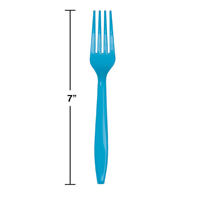 Bulk Turquoise Plastic Forks (288 per Case)