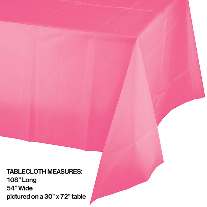 Bulk Candy Pink Plastic Table Covers (12 per Case)