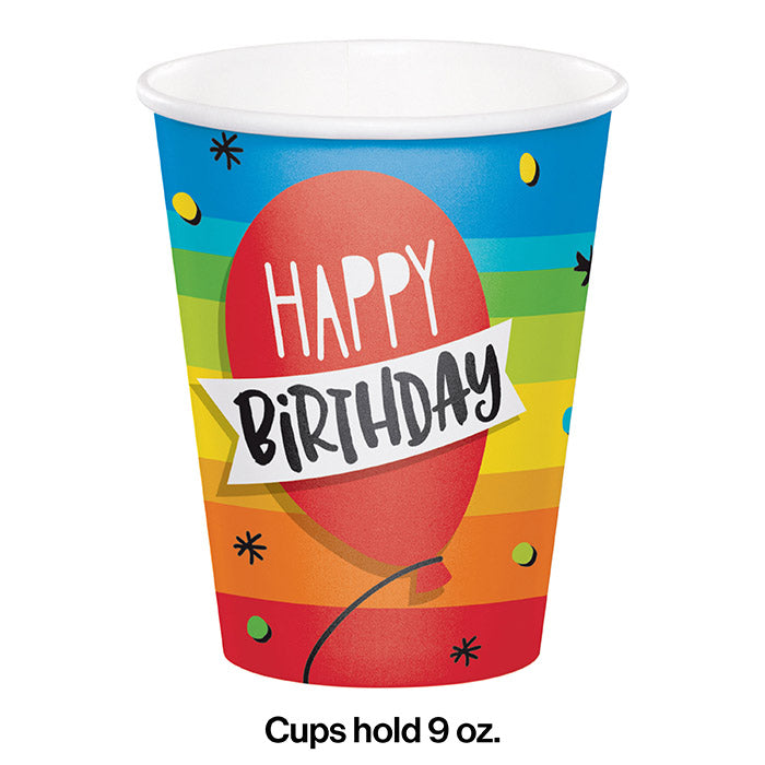 Bulk Rainbow Cake 9 oz Paper Cups (96 per Case)