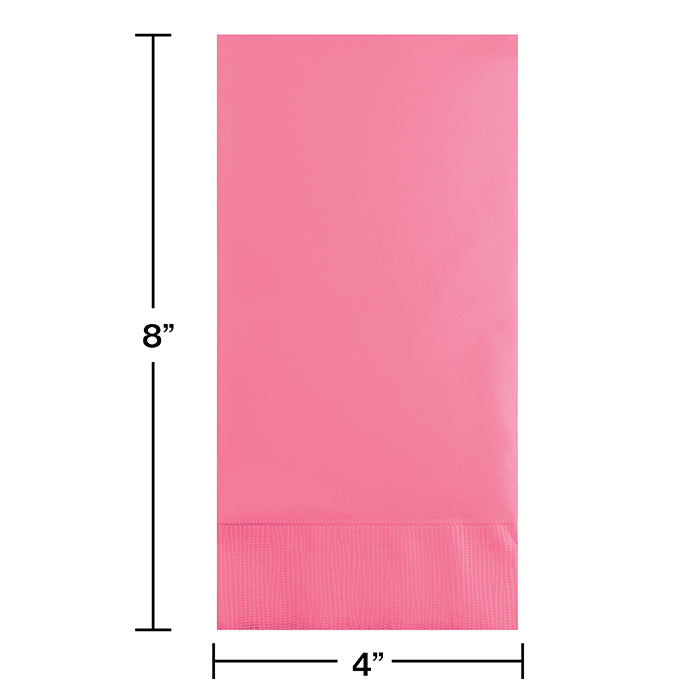 Bulk Candy Pink 3 Ply Guest Towels (192 per Case)