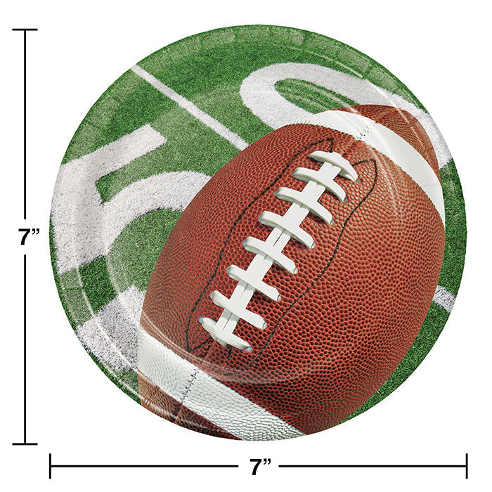 Bulk Football Party Paper Dessert Plates (96 per Case)