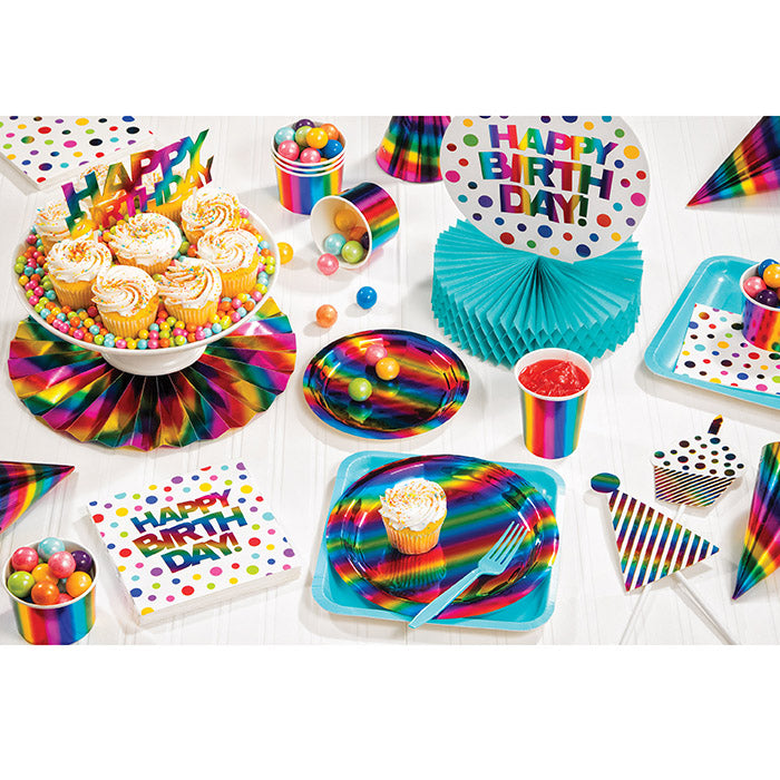 Bulk Rainbow Foil Birthday Centerpieces (12 per Case)