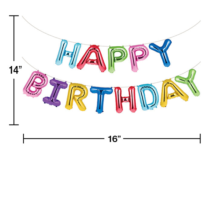 Bulk Rainbow Foil Birthday Balloons Banners (156 per Case)