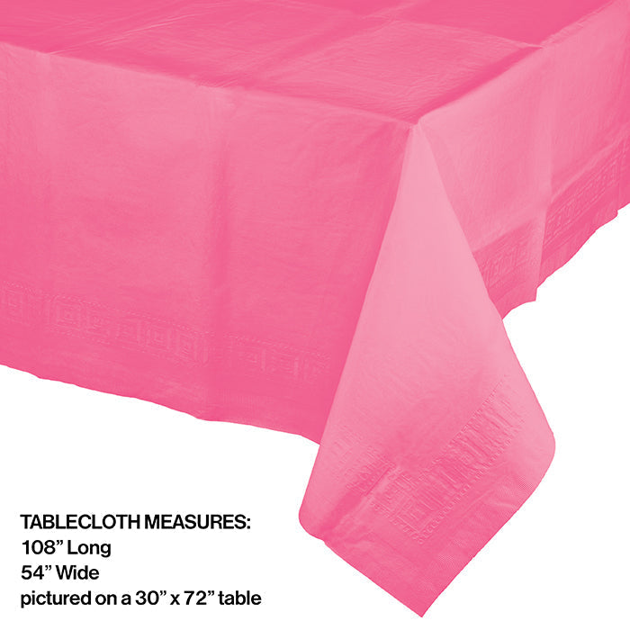 Bulk Candy Pink Paper Table Covers 54 inch x 108 inch (6 per Case)