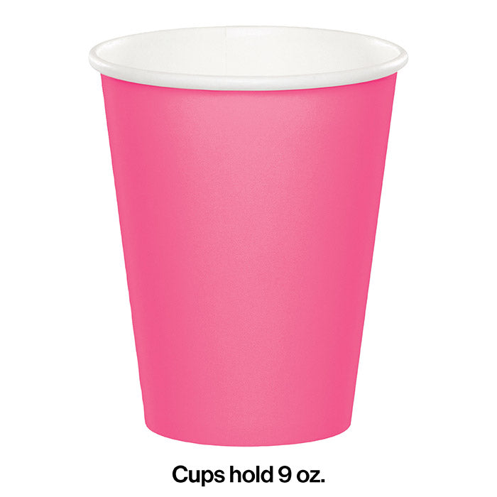 Bulk Candy Pink Value Friendly 9 oz Hot & Cold Paper Cups (96 per Case)