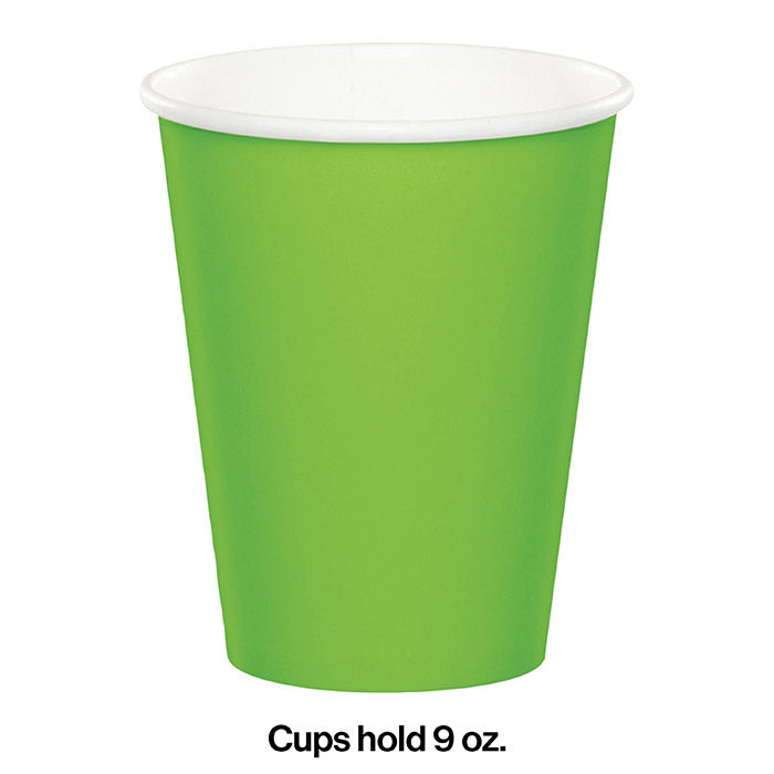 Bulk Fresh Lime Green Value Friendly 9 oz Hot & Cold Paper Cups (96 per Case)