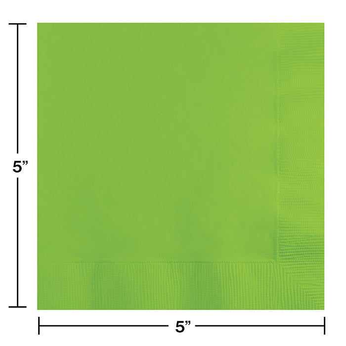 Bulk Fresh Lime Green Beverage Napkins 3 ply (500 per Case)